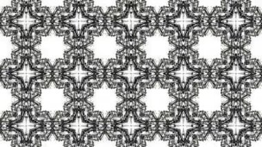 siyah soyut animasyon desen. kaleydoskop arka plan. 3D render