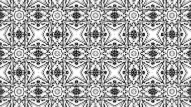 siyah soyut animasyon desen. kaleydoskop arka plan. 3D render