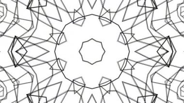 siyah soyut animasyon desen. kaleydoskop arka plan. 3D render