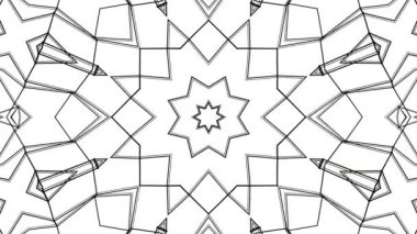 siyah soyut animasyon desen. kaleydoskop arka plan. 3D render