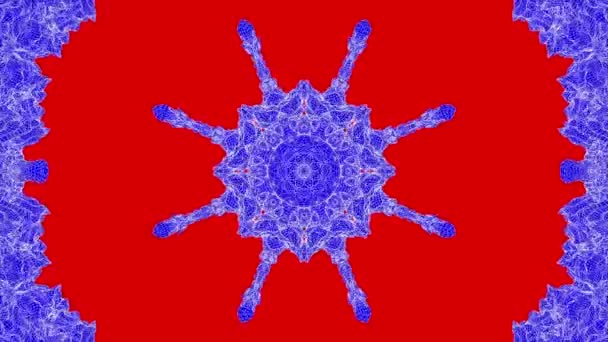 Red Blue Abstract Animated Patterns Kaleidoscope Background Render — Stock Video