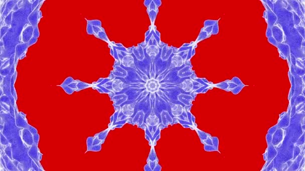 Red Blue Abstract Animated Patterns Kaleidoscope Background Render — Stock Video