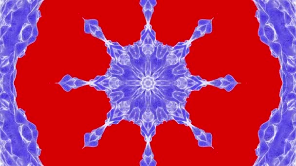 Rot Blau Abstrakte Animierte Muster Kaleidoskop Hintergrund Darstellung — Stockvideo