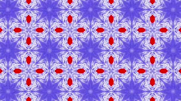 Rood Blauw Abstracte Bewegende Patronen Caleidoscoop Achtergrond Render — Stockvideo