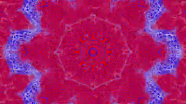 Kırmızı-Mavi Soyut animasyon desenler kaleydoskop arka plan. 3D render