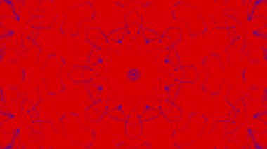 Kırmızı-Mavi Soyut animasyon desenler kaleydoskop arka plan. 3D render