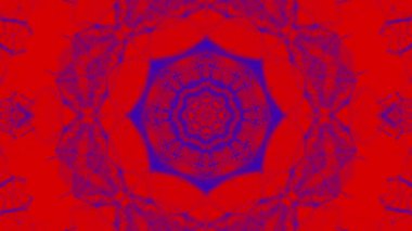 Kırmızı-Mavi Soyut animasyon desenler kaleydoskop arka plan. 3D render