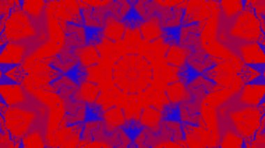 Kırmızı-Mavi Soyut animasyon desenler kaleydoskop arka plan. 3D render