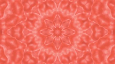 Mercan rengi animasyonlu soyut desenler. kaleydoskop desenleri. 3D render