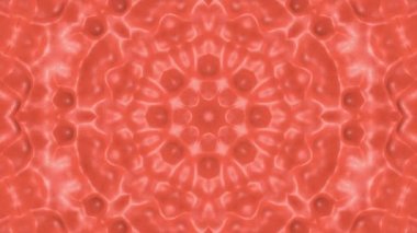 Mercan rengi animasyonlu soyut desenler. kaleydoskop desenleri. 3D render