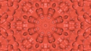 Mercan rengi animasyonlu soyut desenler. kaleydoskop desenleri. 3D render