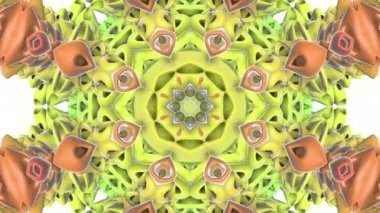 Üç boyutlu animasyonlu arka plan. kaleydoskop desenleri. 3D render