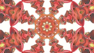 Üç boyutlu animasyonlu arka plan. kaleydoskop desenleri. 3D render
