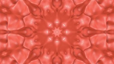 Mercan rengi animasyonlu soyut desenler. kaleydoskop desenleri. 3D render