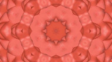 Mercan rengi animasyonlu soyut desenler. kaleydoskop desenleri. 3D render