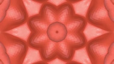 Mercan rengi animasyonlu soyut desenler. kaleydoskop desenleri. 3D render