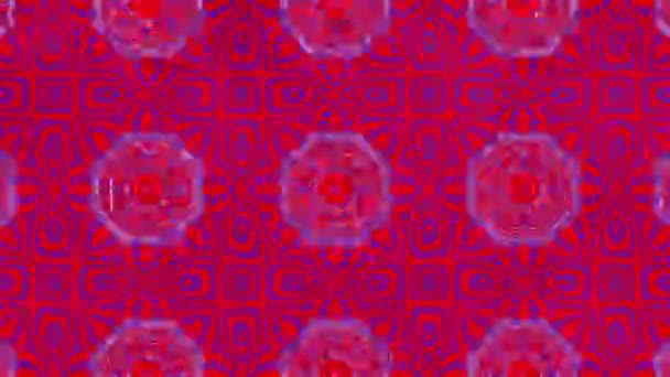 Červená Modrá Vzorovaných Animovaný Kaleidoskop Pozadí Vykreslování — Stock video