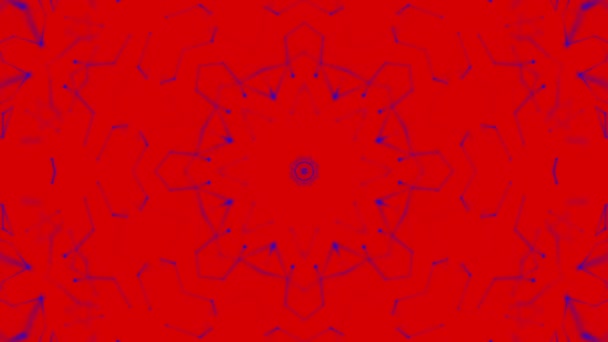 Roșu Albastru Abstract Modele Animate Caleidoscop Fundal Redare — Videoclip de stoc