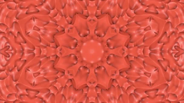 Patrones Abstractos Animados Color Coral Patrones Caleidoscopio Renderizar — Vídeo de stock