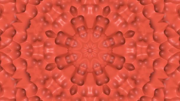 Animierte Abstrakte Muster Von Korallenfarben Kaleidoskopmuster Darstellung — Stockvideo