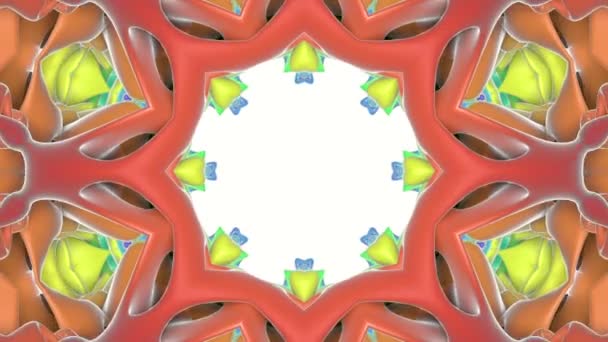 Háromdimenziós Absztrakt Animált Háttér Kaleidoszkóp Minták Render — Stock videók