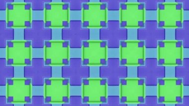 Çok renkli animasyonlu desen. Soyut kaleydoskop arka plan. 3D render