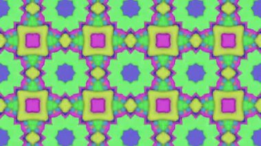 Çok renkli animasyonlu desen. Soyut kaleydoskop arka plan. 3D render