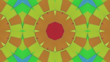 Çok renkli animasyonlu desen. Soyut kaleydoskop arka plan. 3D render