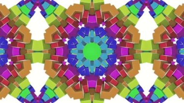 Çok renkli animasyonlu desen. Soyut kaleydoskop arka plan. 3D render