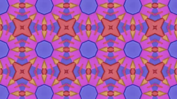 Buntes Animiertes Muster Abstrakter Kaleidoskop Hintergrund Darstellung — Stockvideo