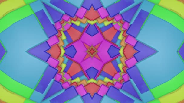 Multicolored Animated Pattern Abstract Kaleidoscope Background Render — Stock Video