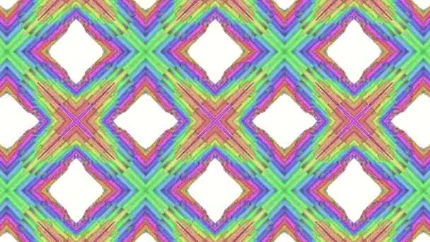 Multicolored Animated Pattern Abstract Kaleidoscope Background Render — Stock Video