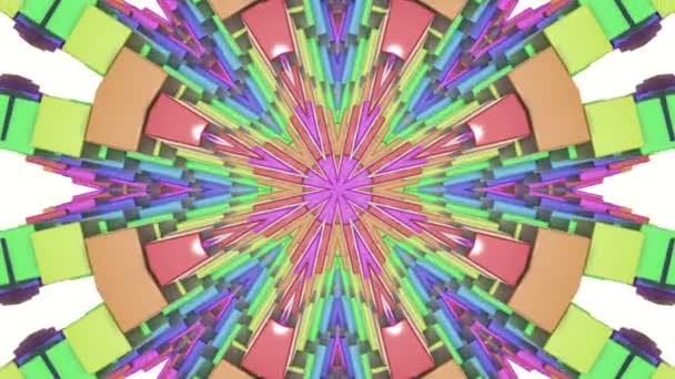 Разноцветный Анимированный Узор Абстрактный Калейдоскоп Фон Рендеринг — стоковое видео