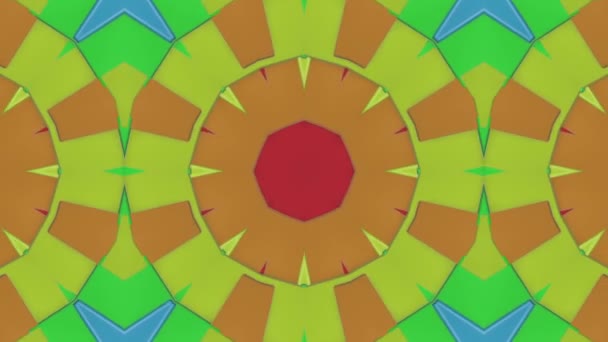 Разноцветный Анимированный Узор Абстрактный Калейдоскоп Фон Рендеринг — стоковое видео