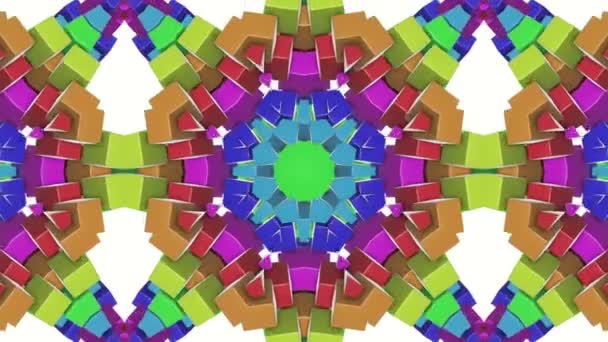 Patrón Animado Multicolor Fondo Caleidoscopio Abstracto Renderizar — Vídeo de stock
