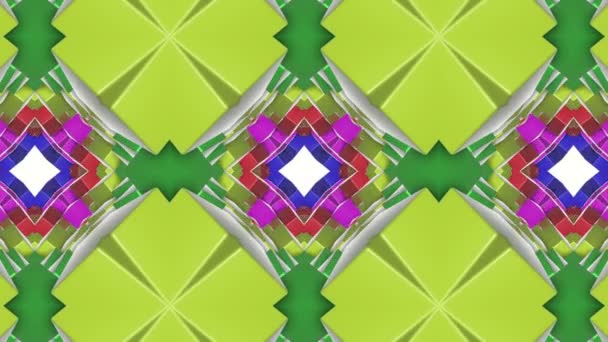 Multicolored Animated Pattern Abstract Kaleidoscope Background Render — Stock Video