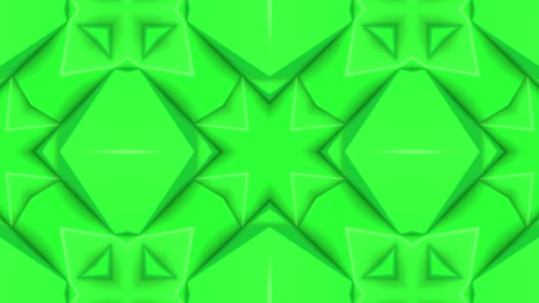 Green Abstract Animated Patterns Kaleidoscope Background Render — Stock Video