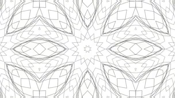 Black Animated Pattern White Background Abstract Kaleidoscope Background Render — Stock Video