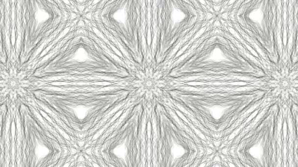 Black Animated Pattern White Background Abstract Kaleidoscope Background Render — Stock Video