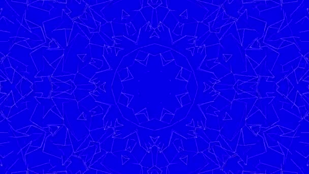 Blue Abstract Animated Patterns Kaleidoscope Background Render — Stock Video