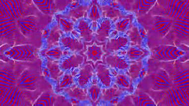 kırmızı-mavi animasyonlu desenleri. Soyut kaleydoskop arka plan. 3D render