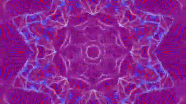 kırmızı-mavi animasyonlu desenleri. Soyut kaleydoskop arka plan. 3D render