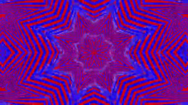 kırmızı-mavi animasyonlu desenleri. Soyut kaleydoskop arka plan. 3D render