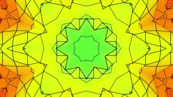 Pola Animasi Berwarna Warni Latar Belakang Kaleidoskop Abstraksi Render — Stok Video