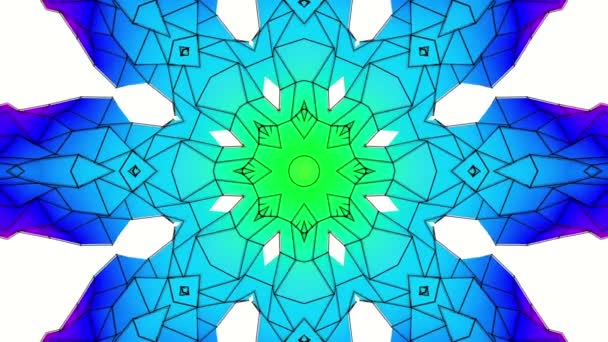 Animovaný Pestrobarevné Vzory Abstrakce Kaleidoskop Pozadí Vykreslování — Stock video