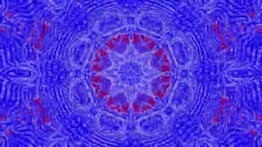 kırmızı-mavi animasyonlu desenleri. Soyut kaleydoskop arka plan. 3D render