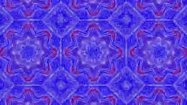 kırmızı-mavi animasyonlu desenleri. Soyut kaleydoskop arka plan. 3D render