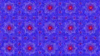 kırmızı-mavi animasyonlu desenleri. Soyut kaleydoskop arka plan. 3D render