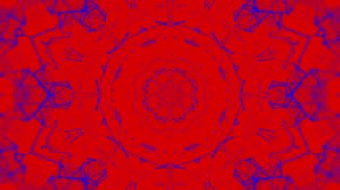 kırmızı-mavi animasyonlu desenleri. Soyut kaleydoskop arka plan. 3D render