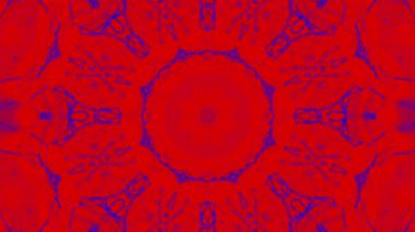 kırmızı-mavi animasyonlu desenleri. Soyut kaleydoskop arka plan. 3D render